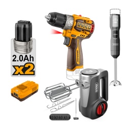 Combo Ingco CKLI1638 Atorn. 16V Mixer Batidora (2x2.0Ah)