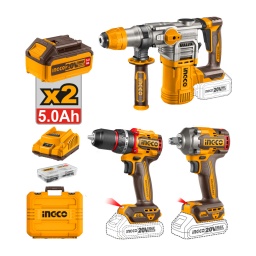 Combo Ingco CKLI20638 20V Rot. Llave imp.Tal.perc. (2x5.0Ah)