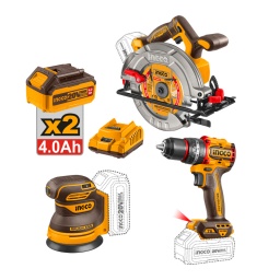 Combo Ingco Brush Sierra Circular+Lijadora rot+Taladro Per.