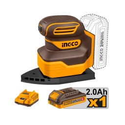 Lijadora orbital delta Ingco CPSLI20141 20V (1x2.0Ah) c/acc.