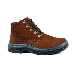 Botn de cuero Top nobuck marrn pta.plstica T:44 WORKSAFE