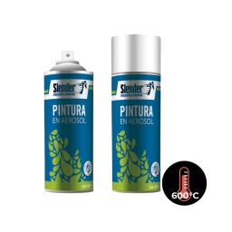 Pintura aerosol Slender 400ml.Alta temp.Negra (600C) (1200)