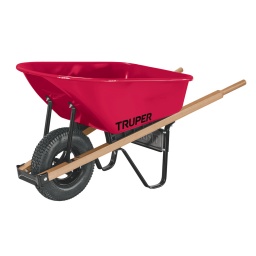 Carretilla calib. chapa c/ru.inflab.ref.b/madera 100L TRUPER T-6N