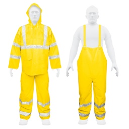 Equipo lluvia refl.amari.PVC(0.35mm)REquipo lq.abras TRUPER TRA-REF-M