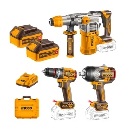 Combo Ingco Rotomartillo + Taladro + Llave Impacto 3/4 2bat